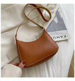 Retro Solid Color PU Leather Shoulder Handbags