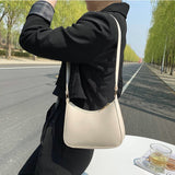 Retro Solid Color PU Leather Shoulder Handbags