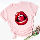 Kiss Lip Funny Summer Soft T Shirt
