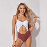 Miturn New Sexy 2021 Cut Out Solid Color Padded Women Swimwear One Piece Swimsuit Female Bather Bathing Suit